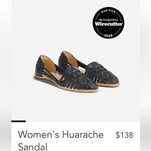 Nisolo Leather Huarache Sandals Black Women’s Size 7.5